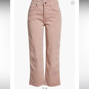 Veronica beard Blake crop in classic straight Jean size 28 color rosewood